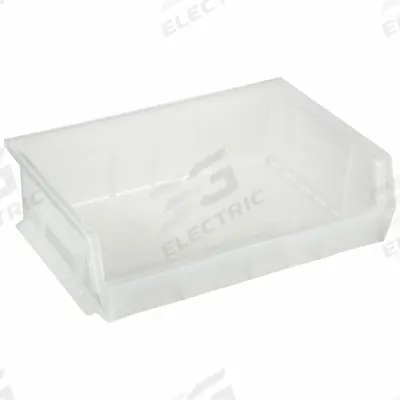 QUANTUM STORAGE SYSTEMS Hang and Stack Bin: 16 1/2 in x 10 7/8 in x 5 in, Clear - Clearview Plastic Bins