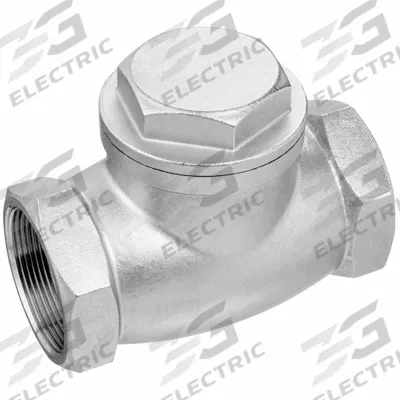 USA INDUSTRIALS Check Valves: Swing, 2-Way, Inline Valve Body, 3/8 in Pipe Size, FNPT x FNPT - Stainless Steel Inline Swing Check Valves