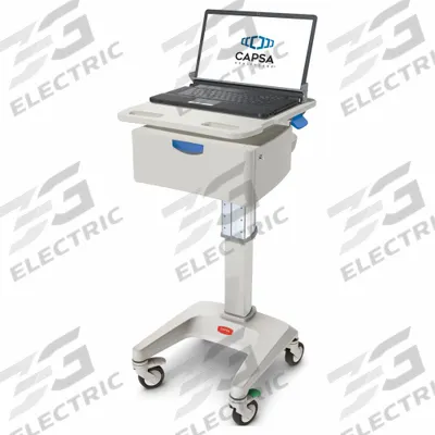 CAPSA HEALTHCARE Laptop Cart: Aluminum, Gray - Mobile Medical Equipment Workstations