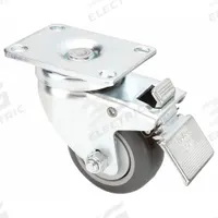 APPROVED VENDOR Plate Caster: Swivel, Total Lock, Rubber, 3 in Wheel Dia, 1 1/4 in Wheel Wd, Ball (MPN 2G035). Key specifications — Wheel Bearing Type: Ball; Wheel/Tread Color: Gray; Brand: APPROVED VENDOR; Caster Type: Swivel with Total Lock.