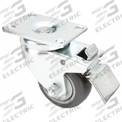 APPROVED VENDOR Plate Caster: Swivel, Total Lock, Rubber, 3 in Wheel Dia, 1 1/4 in Wheel Wd, Ball (MPN 2G035). Key specifications — Wheel Bearing Type: Ball; Wheel/Tread Color: Gray; Brand: APPROVED VENDOR; Caster Type: Swivel with Total Lock.