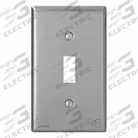 LEVITON Wall Plate: Toggle, 1 Gang, Silver, Std Size (MPN 84001-A40). Key specifications — Brand: LEVITON; Material: Stainless Steel.