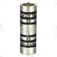 THOMAS & BETTS Open Barrel Splice: 2/0 AWG Wire Size, Black Code, 1.75 in, Copper Barrel, 45 Die (MPN 54510). Key specifications — Die Code: 45; Brand: THOMAS & BETTS; Color Code: Black.