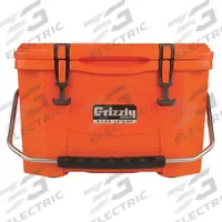 GRIZZLY COOLERS Marine Chest Cooler: Orange, 24 Cans, 20 qt Cooler Capacity, 4 day Ice Retention (MPN 4400513). Key specifications — Brand: GRIZZLY COOLERS; Drain Plug: Not Included; Wheels Included (FILTER): No.