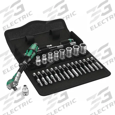 WERA Socket Wrench Set: 1/4 in Drive, 28 Piece, 6-Point, SAE - SAE Socket Sets with Drive Tools
