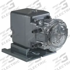 STENNER Peristaltic Chemical Metering Pump: 120V AC, 1/30 hp HP, 5 gpd Max. Flow Rate, Santoprene (MPN 85MFH1A1SUG1). Key specifications — Tubing Material: Santoprene; Brand: STENNER; Reproducibility: ±2.0%.