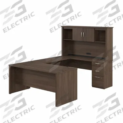 BESTAR U-Shaped Office Desk: Antigua, 66 in Overall Wd, 95 1/2 in Overall Dp - Logan Series