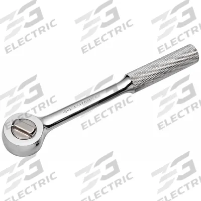 SK PROFESSIONAL TOOLS Hand Ratchet: Round, Reversible, 7 1/4 in Overall Lg, Chrome - Standard-Head Ratchets