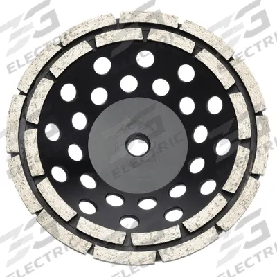 HUSQVARNA Segment Cup Grinding Wheel: Double Row, 7" Dia, 5/8"-11 Arbor, 12 Segment - Double-Row Diamond Segment Cup Grinding Wheels