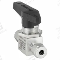 HAM-LET Manual Two-Way Ball Valve: 1/4 in, Stainless Steel, Straight, Compression x Compression (MPN H-800M-SS-L-6MM). Key specifications — Brand: HAM-LET; Handle: Lever.