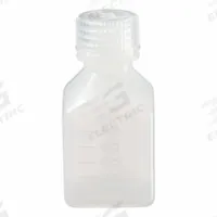 NALGENE Laboratory Bottle: 60 mL, 2 fl oz, HDPE, Natural, 24 mm Screw Closure Size, Square, Unlined (MPN 2018-0060). Key specifications — Body Color: Natural; Brand: NALGENE; Closure Included: Yes; Graduated: Yes; Closure Attached: Attached.