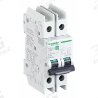 SCHNEIDER ELECTRIC IEC Miniature Circuit Breaker: 2 A Amps, 14kA at 120/240V AC, Screw Clamp, C60BP (MPN M9F42202). Key specifications — DC Voltage Rating: Not Rated; Brand: SCHNEIDER; Max. AIR Rating: 14kA at 120/240V AC; Terminal Connection: Screw Clamp; AC Voltage Rating: 240/277/480V AC.