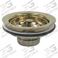 PERFECT PUTTY Strainer: Stainless Steel, Brass, 2 1/2 in Overall Ht, 4 1/2 in Overall Dia, Threaded (MPN 59-3106). Key specifications — Product Type: Sink Drain; Brand: PERFECT PUTTY; Finish: Brass; Material: Stainless Steel; Includes: Locknut.