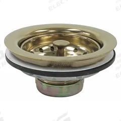 PERFECT PUTTY Strainer: Stainless Steel, Brass, 2 1/2 in Overall Ht, 4 1/2 in Overall Dia, Threaded (MPN 59-3106). Key specifications — Product Type: Sink Drain; Brand: PERFECT PUTTY; Finish: Brass; Material: Stainless Steel; Includes: Locknut.