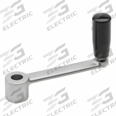 JW WINCO Crank Handle: SS w/ Revolving Plastic Grip, 3/4 in Bore Dia - Straight Crank Handles with Revolving Grip