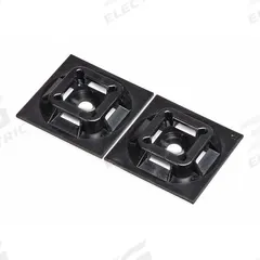 PANDUIT Cable Tie Mounting Base: 0.2 in Slot Wd, 0.06 in Slot Ht, Black, 1 in Wd, 0.24 in Ht, 100 PK (MPN ABM100-AT-C0). Key specifications — For Use With: Miniature, Intermediate and Standard Cable Ties; Size: 1 in L x 1 in W x 0.24 in H; Color: Black; Brand: PANDUIT.