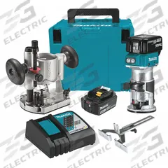 MAKITA Cordless Compact Router Kit: 18V LXT, Battery Included, Fixed and Plunge Base, 30,000 RPM (MPN XTR01T7). Key specifications — attr217755: Charger; attr217749: 5.0 Ah; attr217752: Brushless; attr217778: 1-9/16 in.