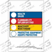 BRADY HMIG Label: 10 in Ht, 7 in Wd, Paper, Adhesive, 7 in x 10 in, 100 PK (MPN 20040LS). Key specifications — Material: Paper.