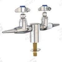 INSTOCK Needle Valve: Needle Valve, Threaded Shank, 2 Handles, 2 Outlets, Cross, 6.8 scfm Flow Rate (MPN GRL2880-132SWSA-A). Key specifications — Brand: INSTOCK; Color/Finish: Chrome; Product Type: Needle Valve; Index Color: Orange; Flow Pattern: 90 Degree.