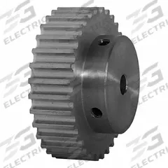 DAYTON Timing Pulley: Curvilinear, Fixed, For 9 mm Belt Wd, 32 Teeth, 5 mm Pitch, Aluminum (MPN 32-5M09-6A3). Key specifications — Brand: DAYTON; Finish: Clear Anodized; For Belt Series: Powerhouse®.