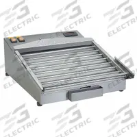 CRETORS Slanted Hot Dog Roller Grill: Up to 24 Hot Dogs, 18 in Cooking Surface Wd, Stainless Steel (MPN HD24AF-CAH). Key specifications — Manufacturer Part Number: HD24AF-CAH; Voltage: 120V AC; Product Type: Slanted Roller Grill.