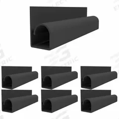ELECTRIDUCT Raceway: Black, 16 in Lg, 7/8 in Wd, 1 3/4 in Ht, Adhesive Mounting (MPN SR-ED-H-SM-16-6PK-BK). Key specifications — Color: Black; Brand: ELECTRIDUCT; Mounting Style: Adhesive.