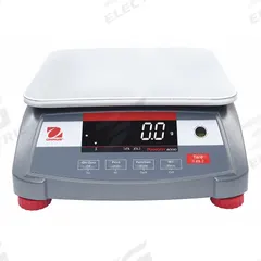 OHAUS Industrial Bench Scale: 11 7/8 in x 8 7/8 in, Not IP Rated, Integrated, Stainless Steel (MPN RC41M15). Key specifications — attr1341383: USB; attr1341384: 0.001 lb/0.5 g; attr1341400: OHAUS; attr1383935: Stainless Steel.