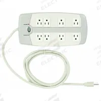 APPROVED VENDOR Outlet Strip: 8 Outlets, 6 ft Cord Lg, 1,050 J Rated Energy, 15 A Current, White (MPN 52NY57). Key specifications — Brand: APPROVED VENDOR; Mounting Style: Keyhole.