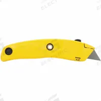 STANLEY Utility Knife: 7 in Overall Lg, Steel Std Tip, Plain, Aluminum, Yellow, Quick-Change (MPN 10-989). Key specifications — attr307837: Quick-Change; attr307830: Steel Standard Tip; attr307833: Yellow; attr307831: Plain; attr307832: Aluminum; attr324891: STANLEY.