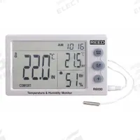REED INSTRUMENTS Humidity/Temp Indicator: 20%to 95% Humidity Range, Humidity/Temp/Time (MPN R6000). Key specifications — Primary Scale: Humidity/Temperature/Time; Display Type: Digital; Brand: REED INSTRUMENTS.