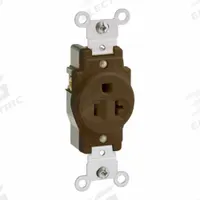 LEVITON Plugs and Receptacles: Single, 5-20, Brown, 125V AC, 20 A, 2 Pole / 3 Wire (MPN 5891)