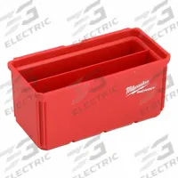 MILWAUKEE PACKOUT Large Bin Set: 8 in W x 8 in H x 4 in L, Polymer, Red, 6 Dividers (MPN 48-22-8063). Key specifications — attr1120253: MILWAUKEE; attr1120269: 488A59; attr1120286: 48-22-8435; attr1120340: Polymer; attr1120341: Red; attr1120220: (2) Interior Organization Trays.