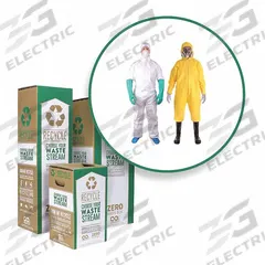 ZERO WASTE BOX Disposable Garments Box: S, 20 in Overall Lg, 11 in Overall Wd, 11 in Overall Dp (MPN CS67-S). Key specifications — Brand: ZERO WASTE BOX; Compatible Product Type: Chemical Protection Suits; Restricted Non-Recyclable Material: Medical Waste.