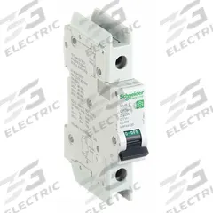 SCHNEIDER ELECTRIC IEC Miniature Circuit Breaker: 20 A Amps, 60V DC, 14kA at 120/240V AC, C60BP (MPN M9F44120). Key specifications — Brand: SCHNEIDER; DC Voltage Rating: 60V DC; Max. AIR Rating: 14kA at 120/240V AC; Terminal Connection: Screw Clamp; AC Voltage Rating: 240/277/480V AC.