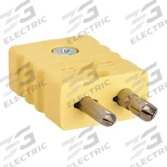 TEMPCO Thermocouple Plug: Jack, For Type K Thermocouple Type, Std Plug, 2 Pins, Round, Round (MPN TCAR-1007). Key specifications — attr1432255: Round; attr1276097: Jack; attr1276100: Alumel; attr1276082: Standard Plug; attr1276092: TEMPCO; attr1276087: Yellow; attr1276088: Nylon-Filled Thermoplastic; attr1276089: TCAR-1007.