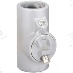 Sealing Fitting with Drain - Vertical: Iron, 2 in Trade Size, Female, 6 1/4 in Overall Lg (MPN EYD-6). Key specifications — Brand: APPLETON ELECTRIC; Connection Type: Threaded; Thread Gender: Female; Ends - Hazardous Fittings: 2 in FNPT x 2 in FNPT; Material: Iron; Hazardous Location Rating: Class III; Thread Type: NPT; Standards: UL 886.