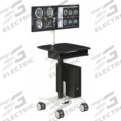 AFC INDUSTRIES Mobile Medical Equipment Workstation: Steel, (2) Swivel/(2) Swivel with Brake - Mobile Medical Equipment Workstations