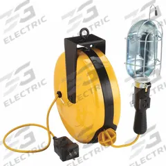 APPROVED VENDOR Extension Cord Reel with Hand Lamp: 50 ft Cord Lg, 18 AWG, SVT, 5-15P Feeder End (MPN 6X756). Key specifications — attr1327204: APPROVED VENDOR; attr1327206: 5-15P; attr1327208: 5-15R; attr1327197: 120V AC.