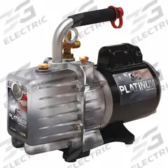 JB INDUSTRIES Vacuum Pump: 5 cfm, 10 in Ultimate Vacuum, Not A2L Compatible, Male, Flare, Right-Hand (MPN DV-142N). Key specifications — Plug Configuration: 5-15P; Brand: JB INDUSTRIES; Number of Stages: Two-Stage; Product Type: Vacuum Pump.