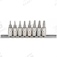 WESTWARD Socket Bit Set: 1 - 25 Pieces, 1/4 in Drive Size, 8 Pieces, T7 to T30 Tip Size Range, Torx (MPN 54TN16). Key specifications — attr1216280: Fixed Insert; attr1216283: WESTWARD; attr1225718: T7 to T30; attr1227491: 1/4 in.