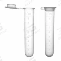 APPROVED VENDOR Test Tube: Test Tube, Polypropylene, 10 mL Capacity - mL, 0.34 fl oz Capacity - oz (MPN C0910). Key specifications — Brand: APPROVED VENDOR; Graduated: Yes; Closure Color: Colorless; Includes: Attached Snap Cap; Includes Closure: Yes; Body Color: Colorless; Bottom Shape: Round; Body Material: Polypropylene.