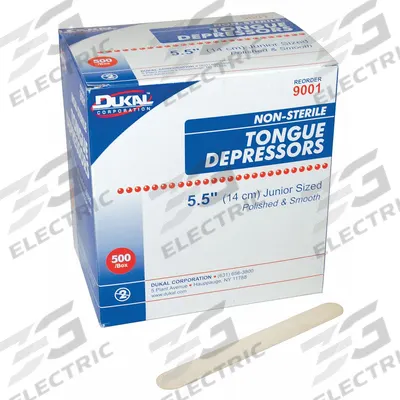 UNIMED MIDWEST Tongue Depressors: Non-Sterile, Wood, 5 1/2 in Lg, 5/8 in Wd