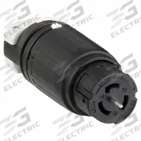 HUBBELL Locking Connector: Non-NEMA, Black/White, 480V AC, 50 A Current Rating, 2 Poles, 3 Wires (MPN CS8464C). Key specifications — Brand: HUBBELL.