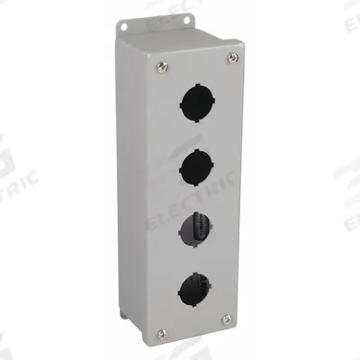 WIEGMANN Push Button Enclosure: 30mm, 4 Holes, Carbon Steel - Enclosures for 30mm Operators