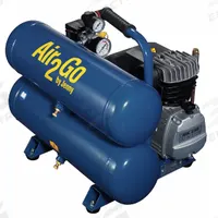 JENNY Portable Air Compressor: Oil Lubricated, 4.2 gal, Twin Stack, 2 hp, 3.8 cfm @ 90 psi, 120V AC (MPN A2G246-HC4V-115/1). Key specifications — attr48686: Oil Lubricated; attr48685: 120V AC; attr48689: 3.40 cfm; attr48678: 12.6 A; attr48688: Compressor Oil; attr48671: JENNY; attr124308: Standard (75 dBA or more).