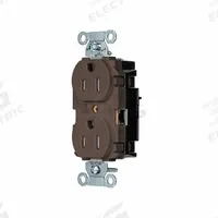 HUBBELL Receptacle: Duplex, 5-15, Brown, 125V AC, 15 A, 2 Pole / 3 Wire (MPN BR15STTR)