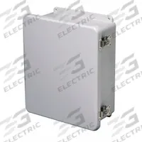 WIEGMANN Enclosure: Fiberglass, 13 in x 11 in x 6 in, NEMA 1, Solid Cover, Hinged, Indoor (MPN HW-J141206FCHTL). Key specifications — Brand: WIEGMANN; Closure Method: Latches; Knockouts: Not Included.