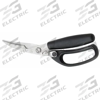 TABLECRAFT PRODUCTS Poultry Shears: Ambidextrous, Bent Handle, 9 1/2 in Overall Lg - Offset Poultry Shears