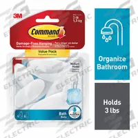 COMMAND Bath Hook: 2 3/4 lb Wt Capacity, 1 Points per Hook, White, 3 in Overall Ht, 6 PK (MPN BATH18-6ES). Key specifications — Brand: COMMAND; Color: White.