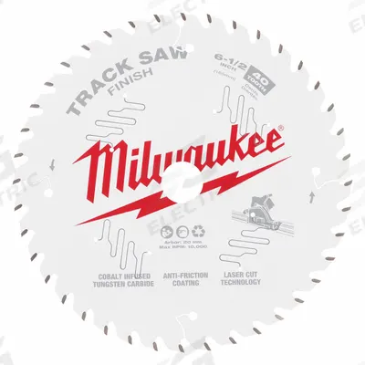 MILWAUKEE Circular Saw Blade: 6 1/2 in Blade Dia., 40 Teeth, 0.06 in Cut Wd, 20 mm Arbor Size - Wood-Cutting Blades